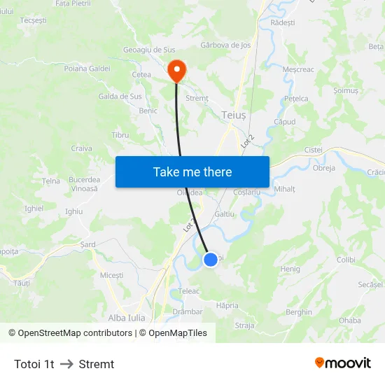 Totoi 1t to Stremt map