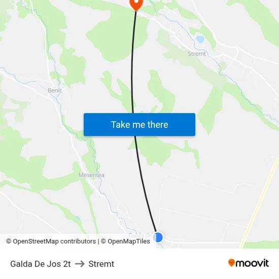 Galda De Jos 2t to Stremt map