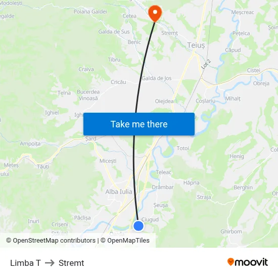 Limba T to Stremt map