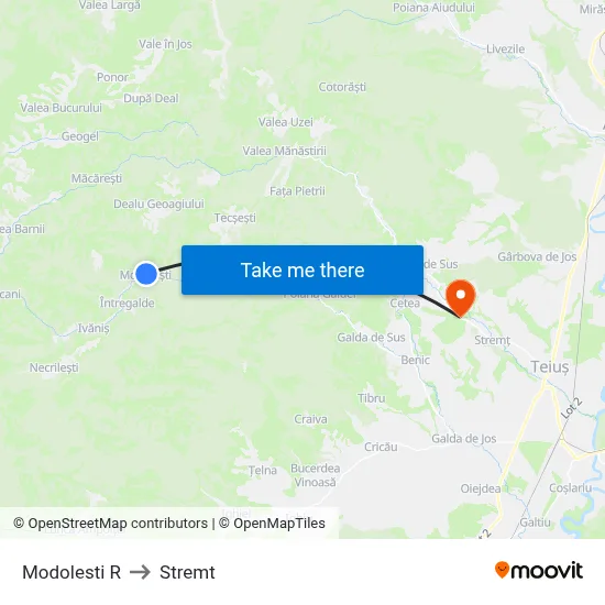 Modolesti  R to Stremt map