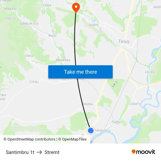 Santimbru 1t to Stremt map