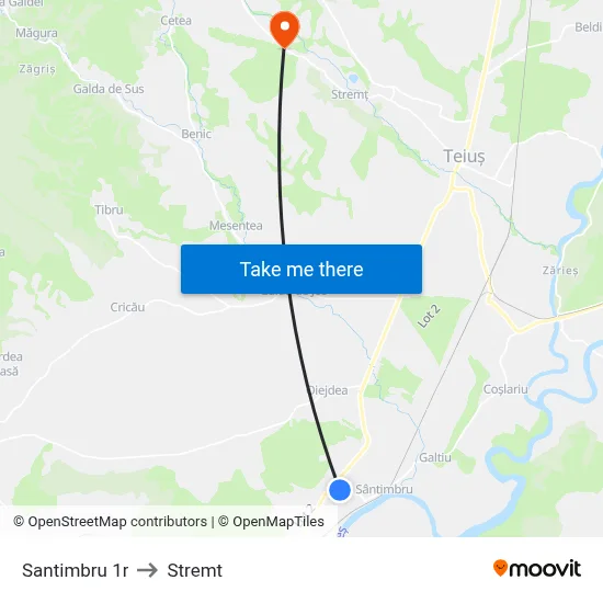 Santimbru 1r to Stremt map