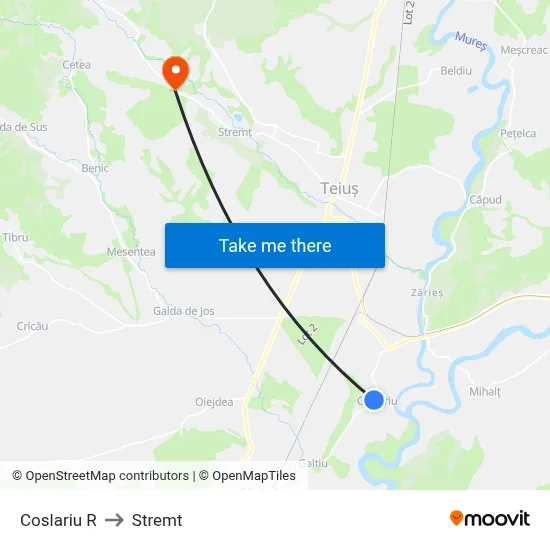 Coslariu R to Stremt map