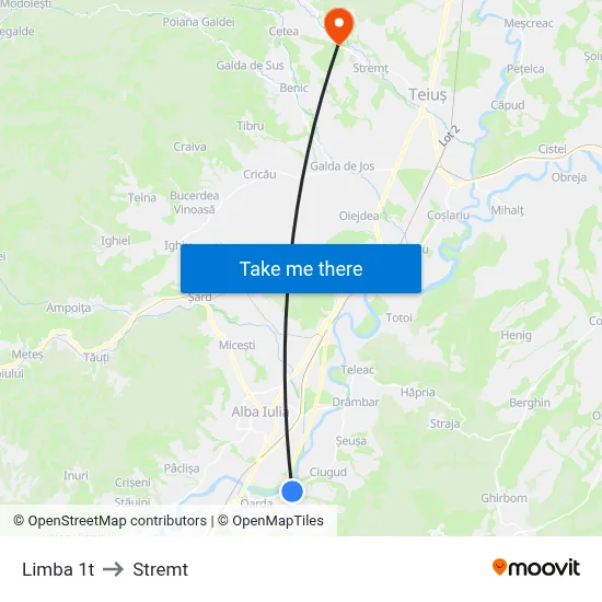 Limba 1t to Stremt map