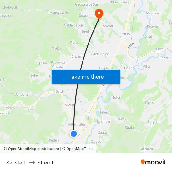 Seliste T to Stremt map