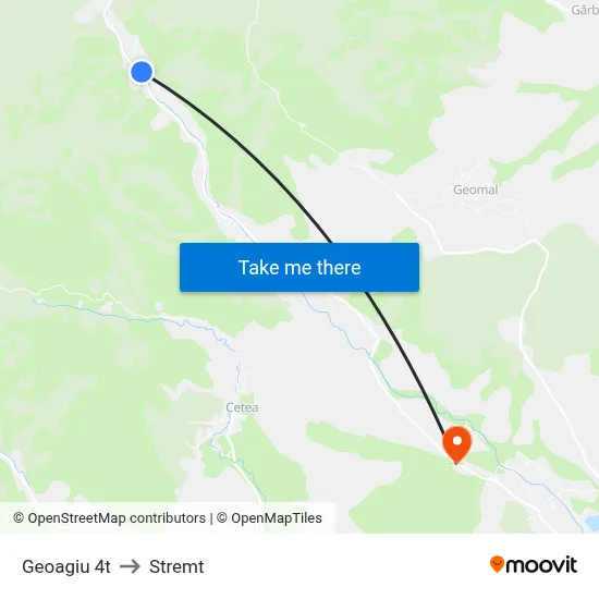 Geoagiu 4t to Stremt map