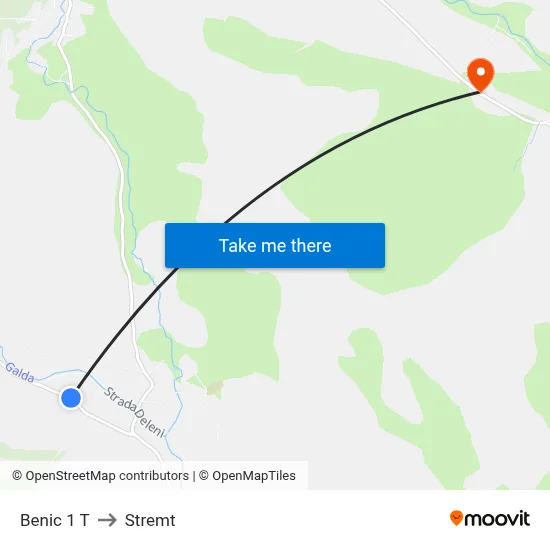 Benic 1 T to Stremt map