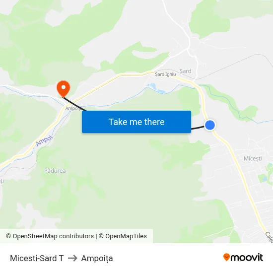 Micesti-Sard T to Ampoița map