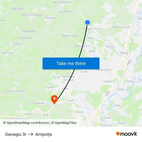 Geoagiu 3r to Ampoița map