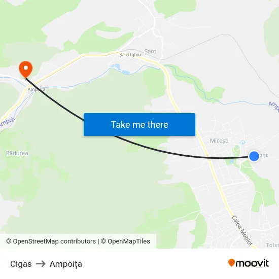 Cigas to Ampoița map