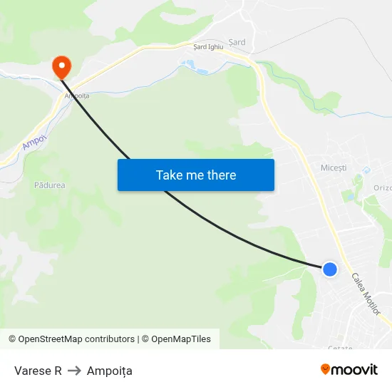 Varese R to Ampoița map