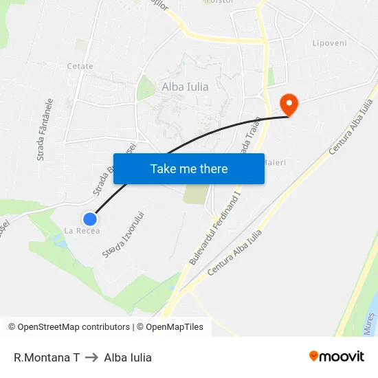 R.Montana T to Alba Iulia map