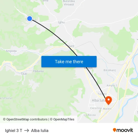 Ighiel 3 T to Alba Iulia map