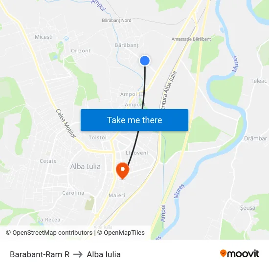 Barabant-Ram R to Alba Iulia map
