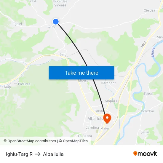 Ighiu-Targ R to Alba Iulia map