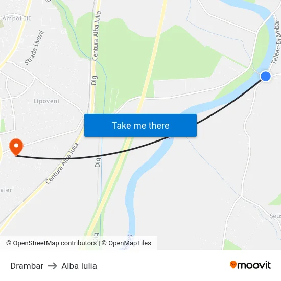 Drambar to Alba Iulia map
