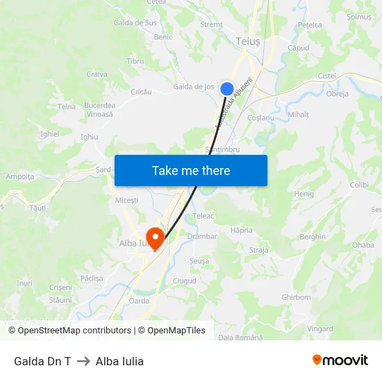 Galda Dn T to Alba Iulia map