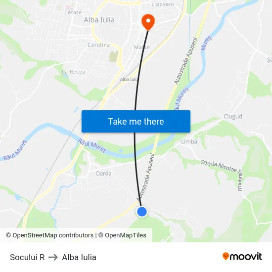 Socului R to Alba Iulia map