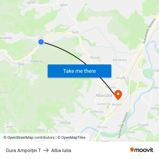 Gura Ampoiței T to Alba Iulia map