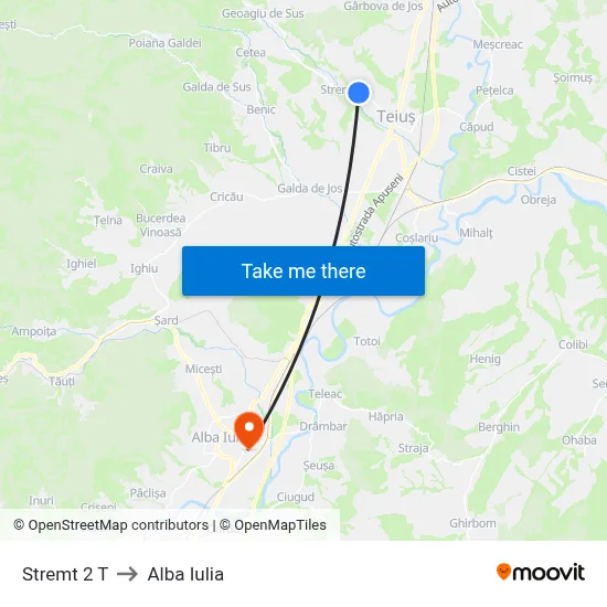 Stremt 2 T to Alba Iulia map