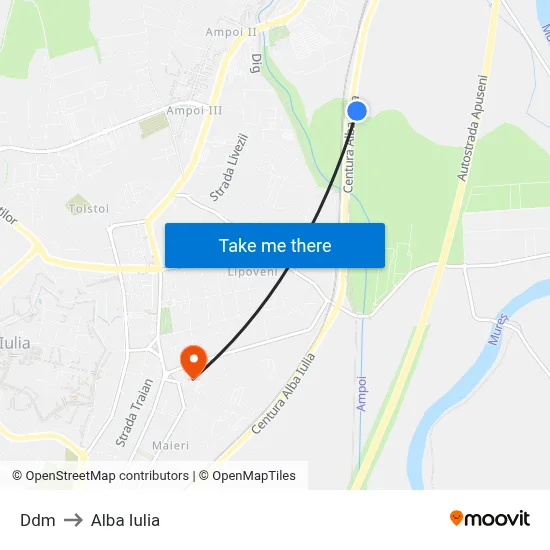 Ddm to Alba Iulia map