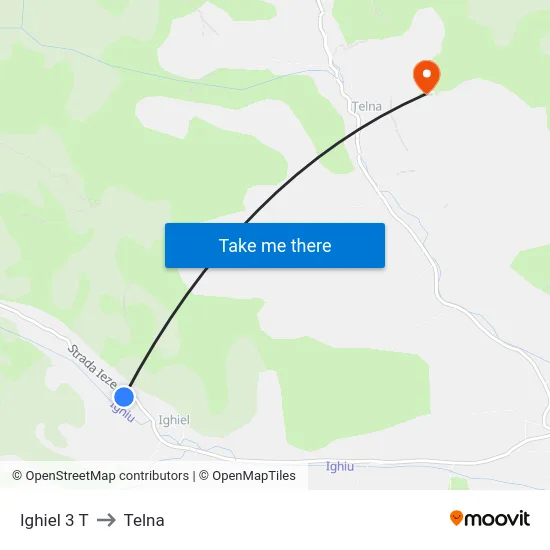 Ighiel 3 T to Telna map