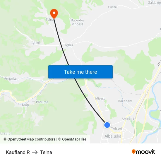 Kaufland R to Telna map