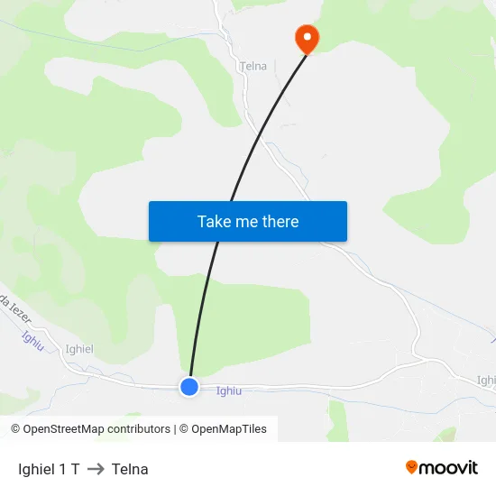 Ighiel 1 T to Telna map