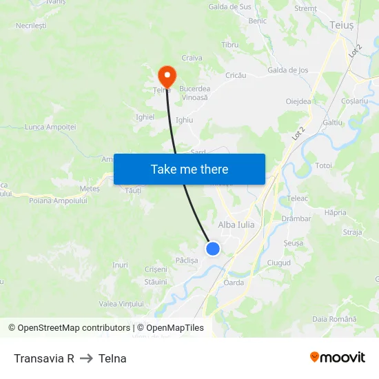 Transavia R to Telna map