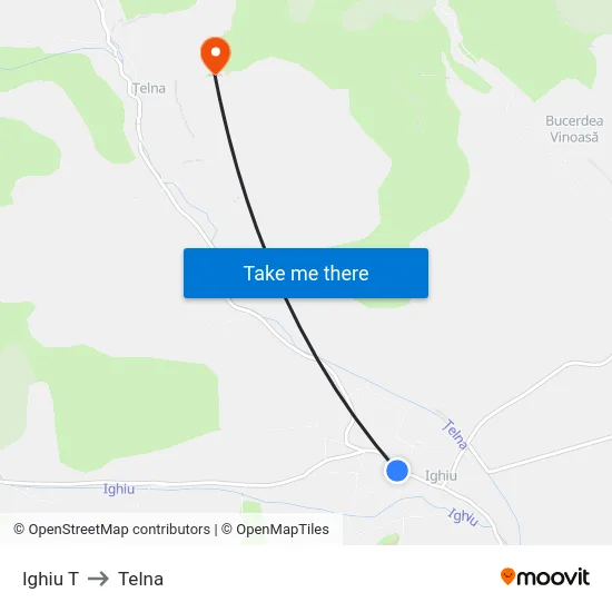 Ighiu T to Telna map