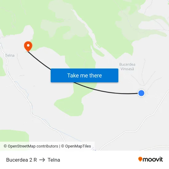 Bucerdea 2 R to Telna map