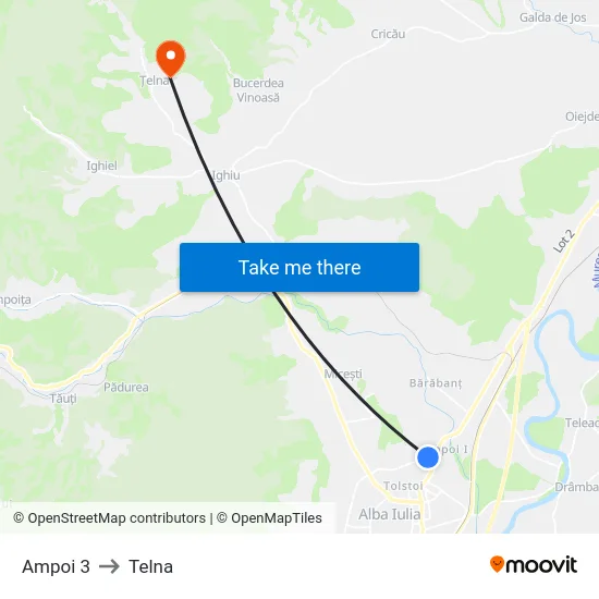 Ampoi 3 to Telna map