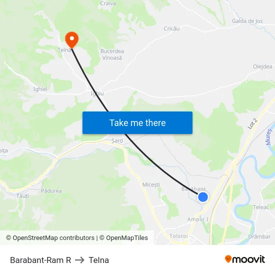 Barabant-Ram R to Telna map