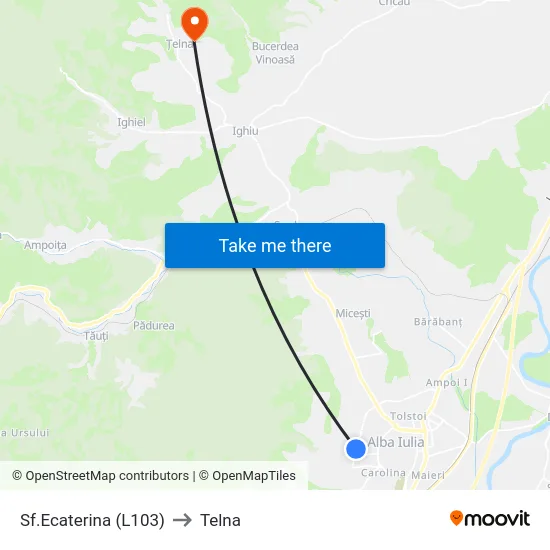 Sf.Ecaterina (L103) to Telna map