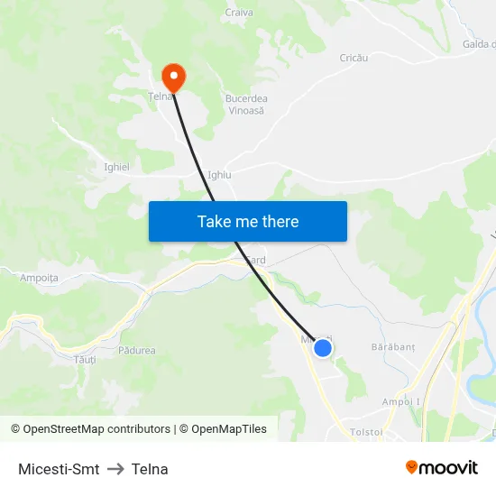Micesti-Smt to Telna map