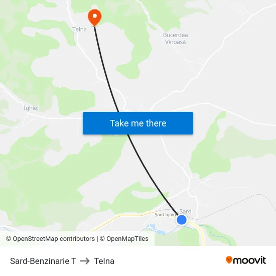 Sard-Benzinarie T to Telna map