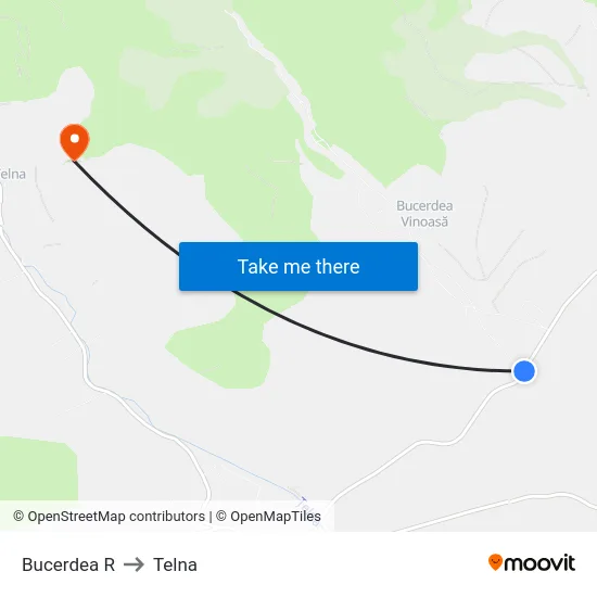 Bucerdea R to Telna map