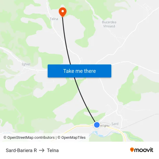 Sard-Bariera R to Telna map