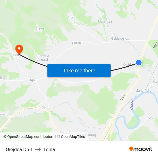 Oiejdea Dn T to Telna map