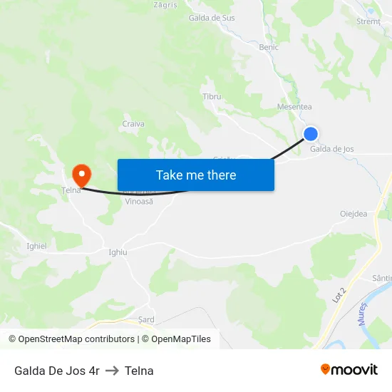 Galda De Jos 4r to Telna map