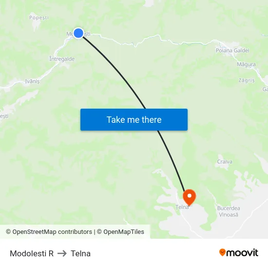 Modolesti  R to Telna map