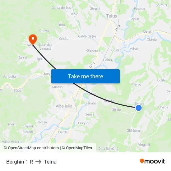 Berghin 1 R to Telna map