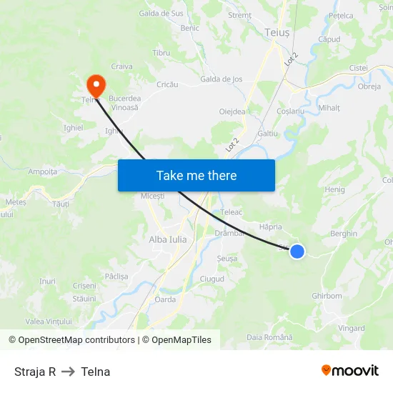 Straja R to Telna map