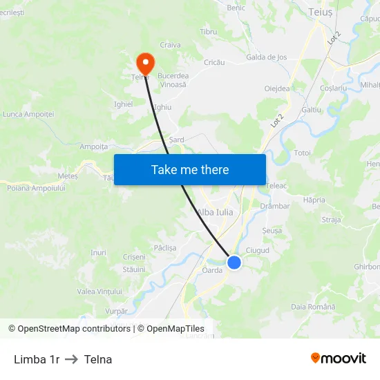 Limba 1r to Telna map