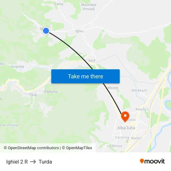 Ighiel 2 R to Turda map