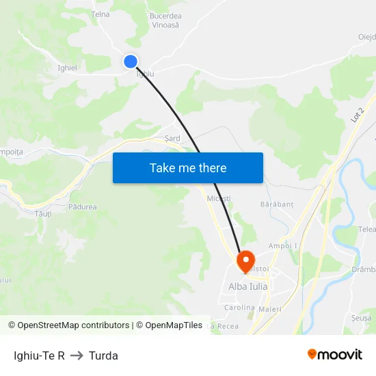 Ighiu-Te R to Turda map
