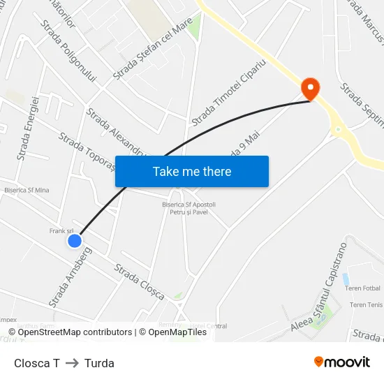 Closca T to Turda map