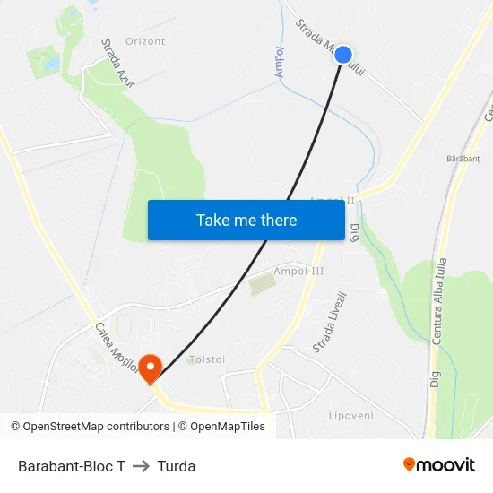 Barabant-Bloc T to Turda map