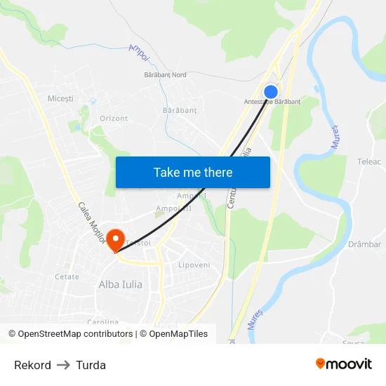 Rekord to Turda map