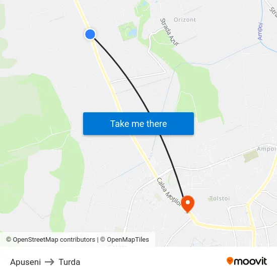 Apuseni to Turda map